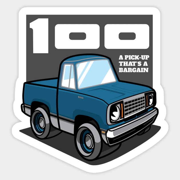 Medium Blue Poly - D-100 (1978 - White-Based) Sticker by jepegdesign